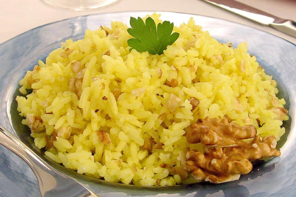 Receita de arroz com nozes